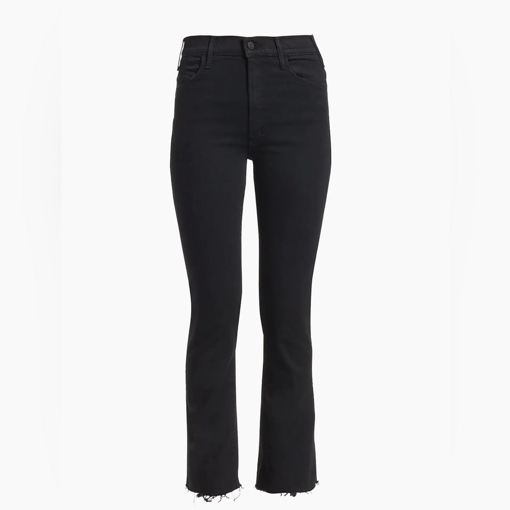 MOTHER The Hustler Ankle Fray Jeans • Size 25 Not Guilty Black •  Like New